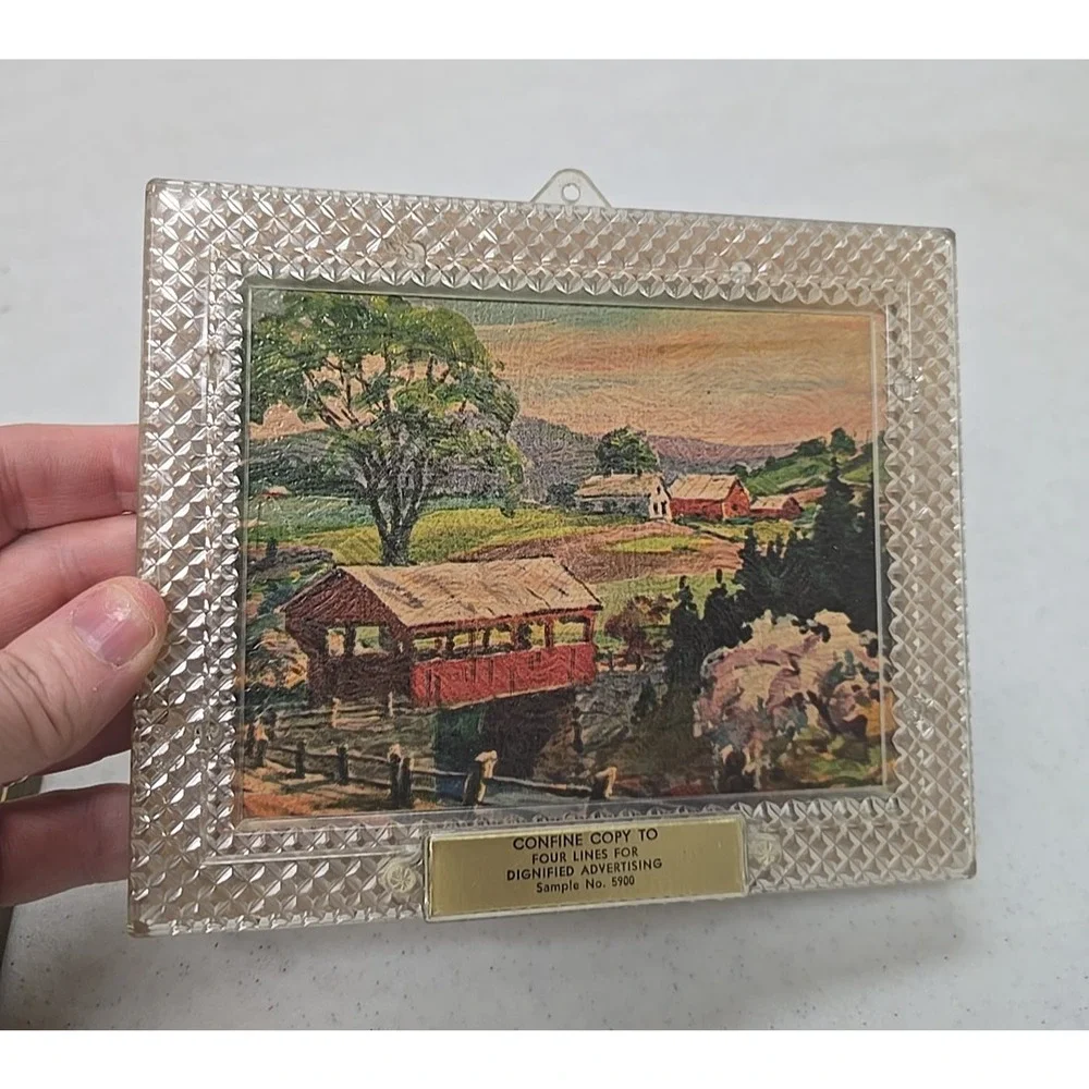 Vintage Advertising Promotional Made in USA Landscape‎ Photo Picture Frame Decor